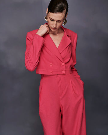 Blazer Alfaiataria Cropped Pink Alphorria